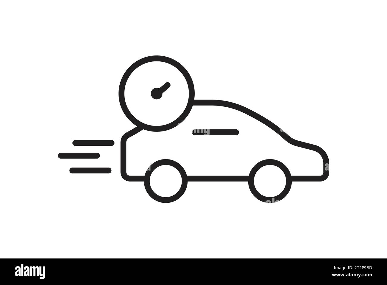 Icône de vitesse de la voiture. voiture avec compteur de vitesse. icône associée à la vitesse. convient pour le site web, l'application, les interfaces utilisateur, imprimable, etc Style d'icône de ligne. Vecto simple Illustration de Vecteur