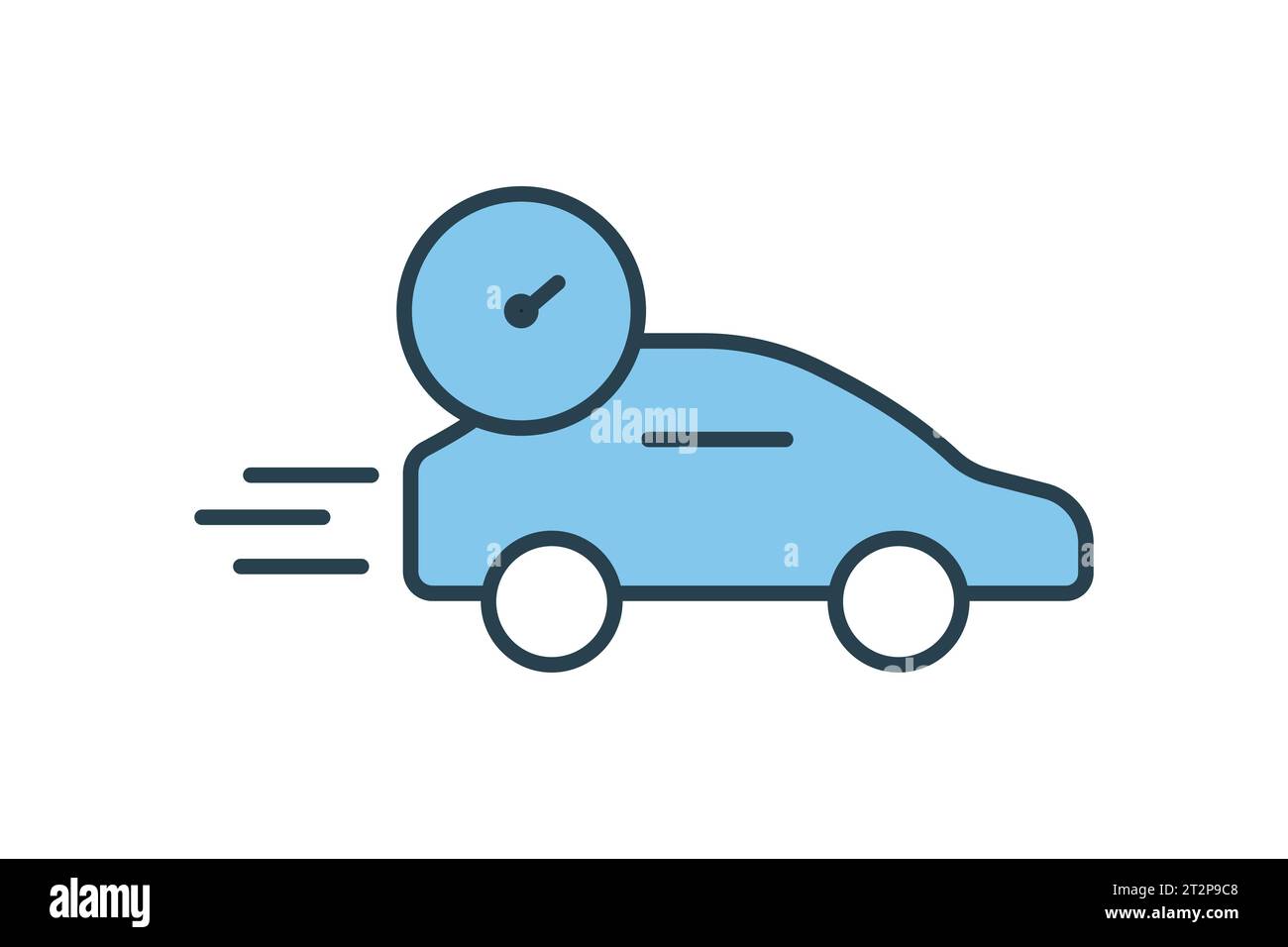 Icône de vitesse de la voiture. voiture avec compteur de vitesse. icône associée à la vitesse. convient pour le site web, l'application, les interfaces utilisateur, imprimable, etc Style d'icône de ligne plate. Simple Illustration de Vecteur