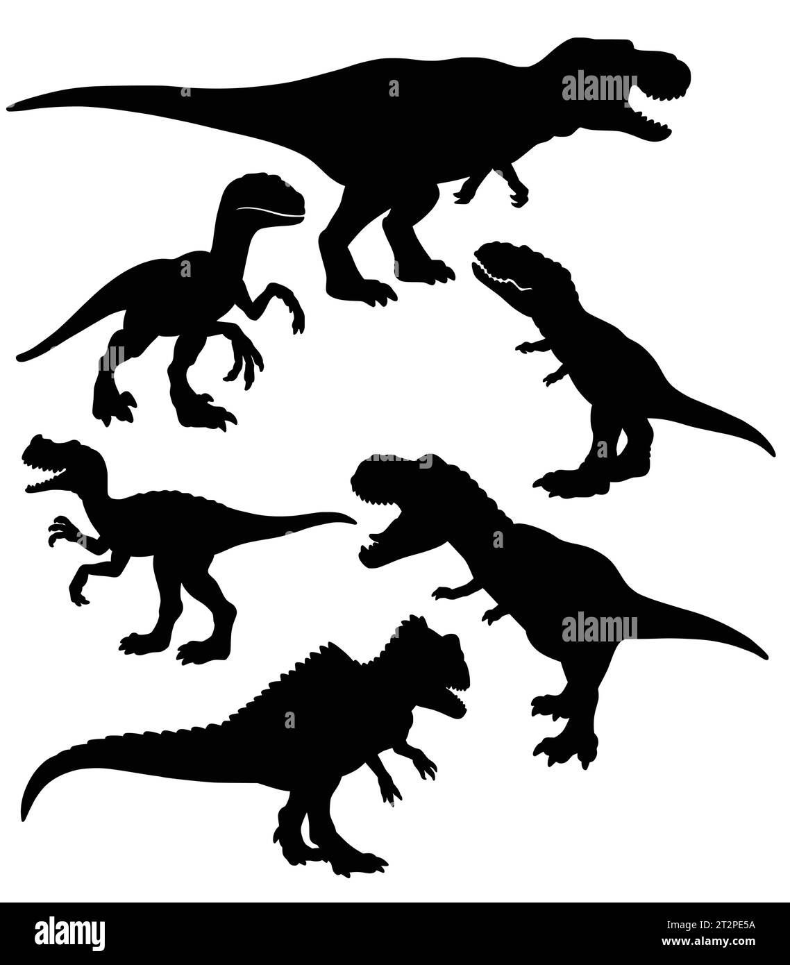 tyrannosaurus dinosaure reptile monstre animal silhouette Illustration de Vecteur