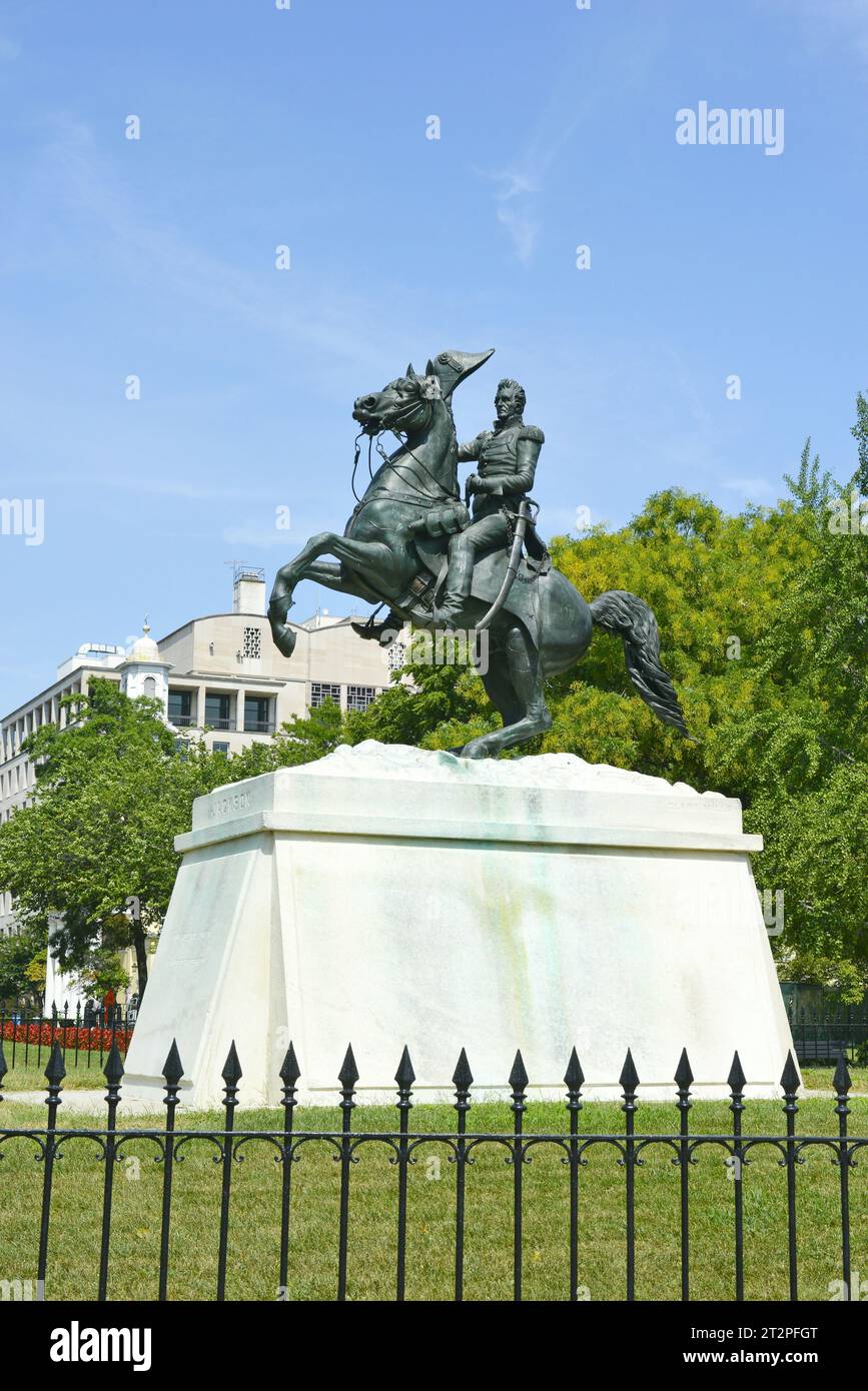 Le général Andrew Jackson statue lafayette park Washington DC USA Banque D'Images Le général Andrew Jackson statue lafayette park Washington DC USA Banque D'Images