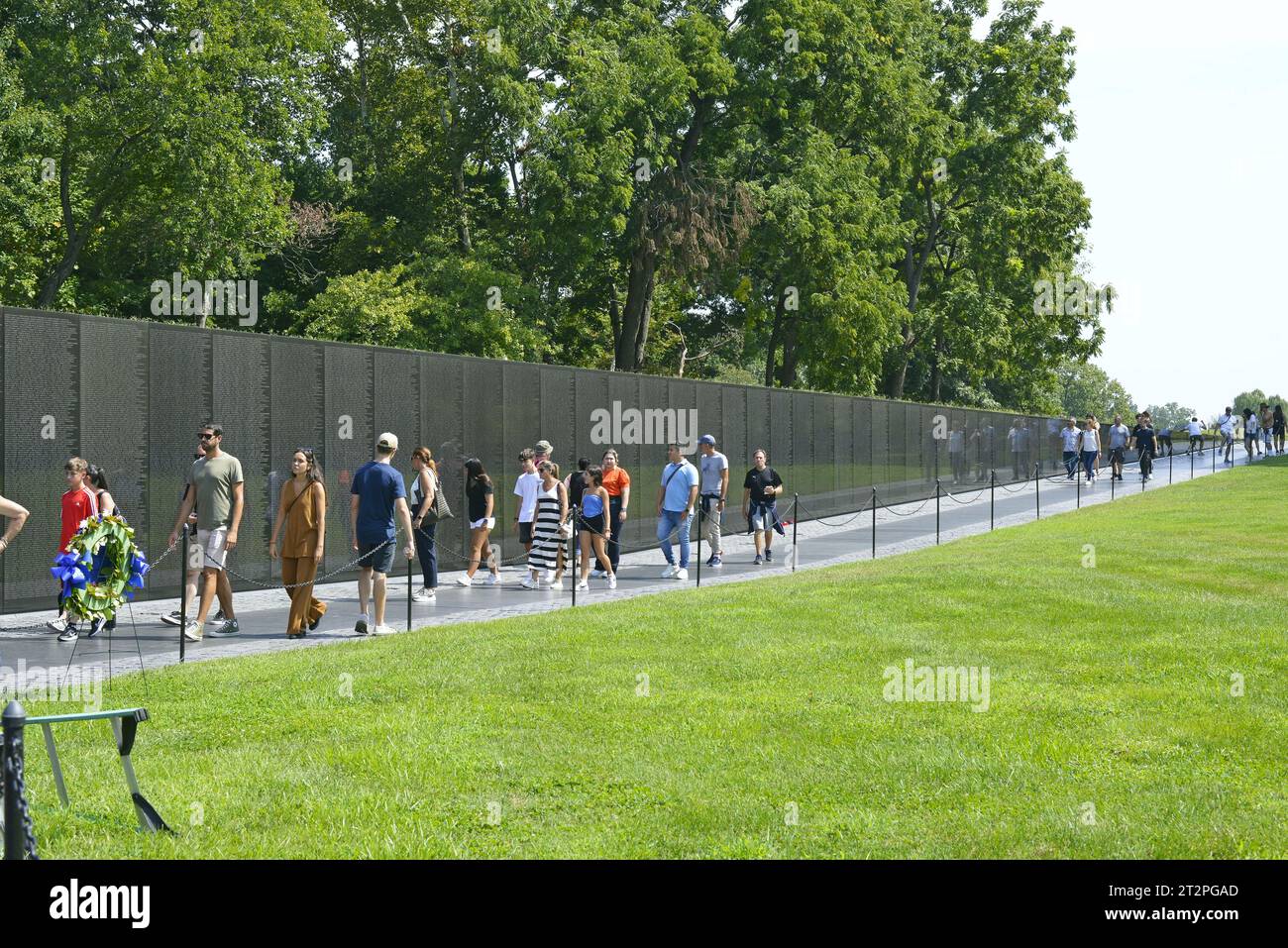 Vietnam Veterans Memorial et Washington Monument, Virginie, États-Unis Banque D'Images