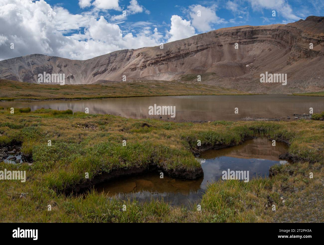 Horseshoe Cirque et Leavick Tarn au bord de South Park, Colorado. Banque D'Images