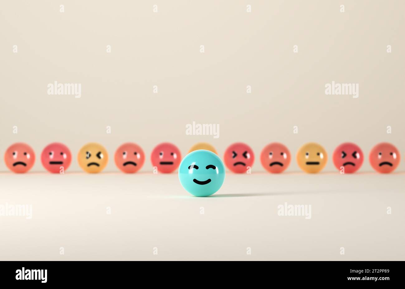 Commentaires ou évaluation des clients. Augmenter la satisfaction et les notes des clients. Un client heureux. Enquête sur la qualité des services aux entreprises. Sphères colorées avec Banque D'Images