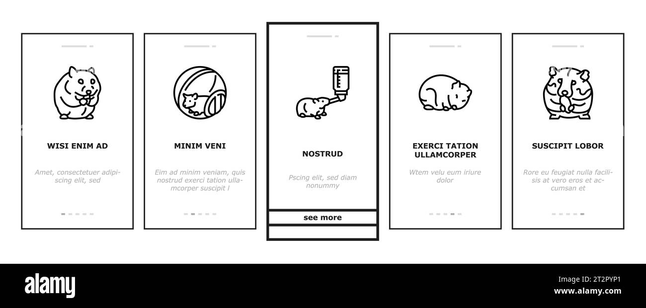 vecteur d'icônes d'intégration d'animaux de compagnie mignon hamster Illustration de Vecteur