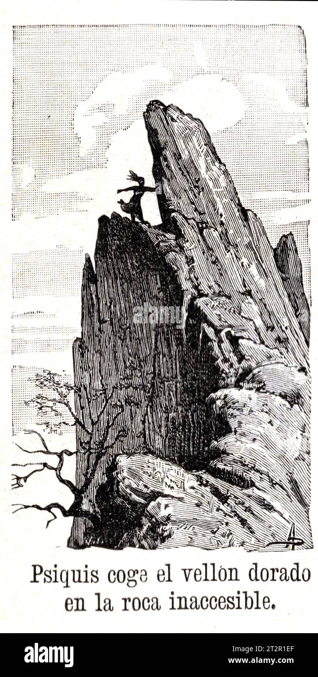 Psiquis - Manuel Ángel Álvarez (1855-1921) illustrations de la Mitologia de Saturnina Calleja, Madrid, 1892 Banque D'Images