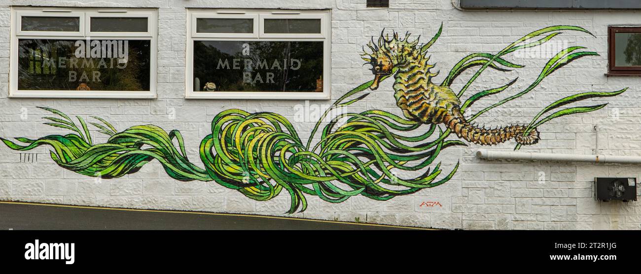 Sea Dragon Street Art, St Helens, île de Wight, Angleterre Banque D'Images