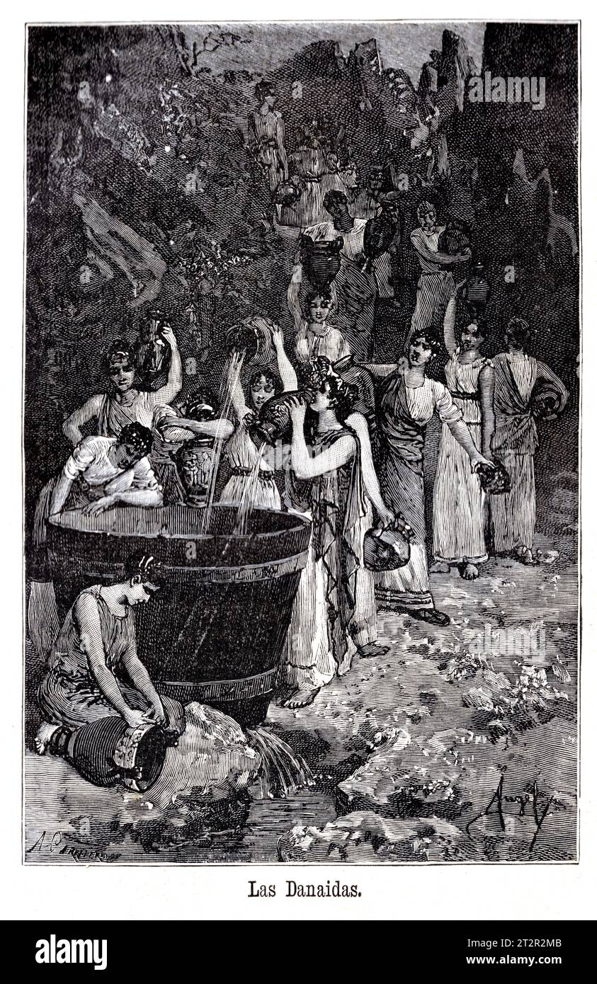 Las Daidas - Manuel Ángel Álvarez (1855-1921) illustrations de la Mitologia de Saturnina Calleja, Madrid, 1892 Banque D'Images
