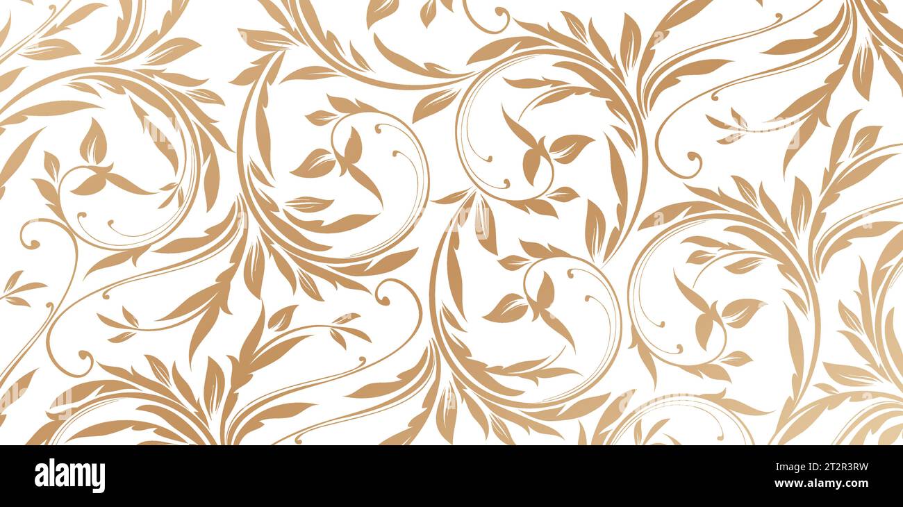 Vector illustration ornée florales motifs sans couture couleurs dorées pour papier peint moderne à la mode ou textile, couvertures de livre, interfaces numériques, impression Illustration de Vecteur