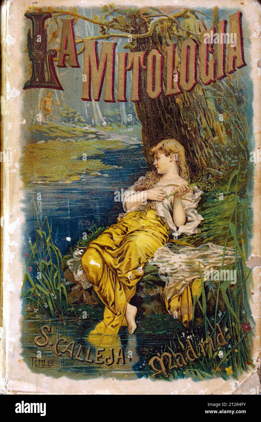 Narciso Mendez Bringa (1868-1933) - couverture de la Mitologia de Saturnina Calleja, Madrid, 1892 Banque D'Images