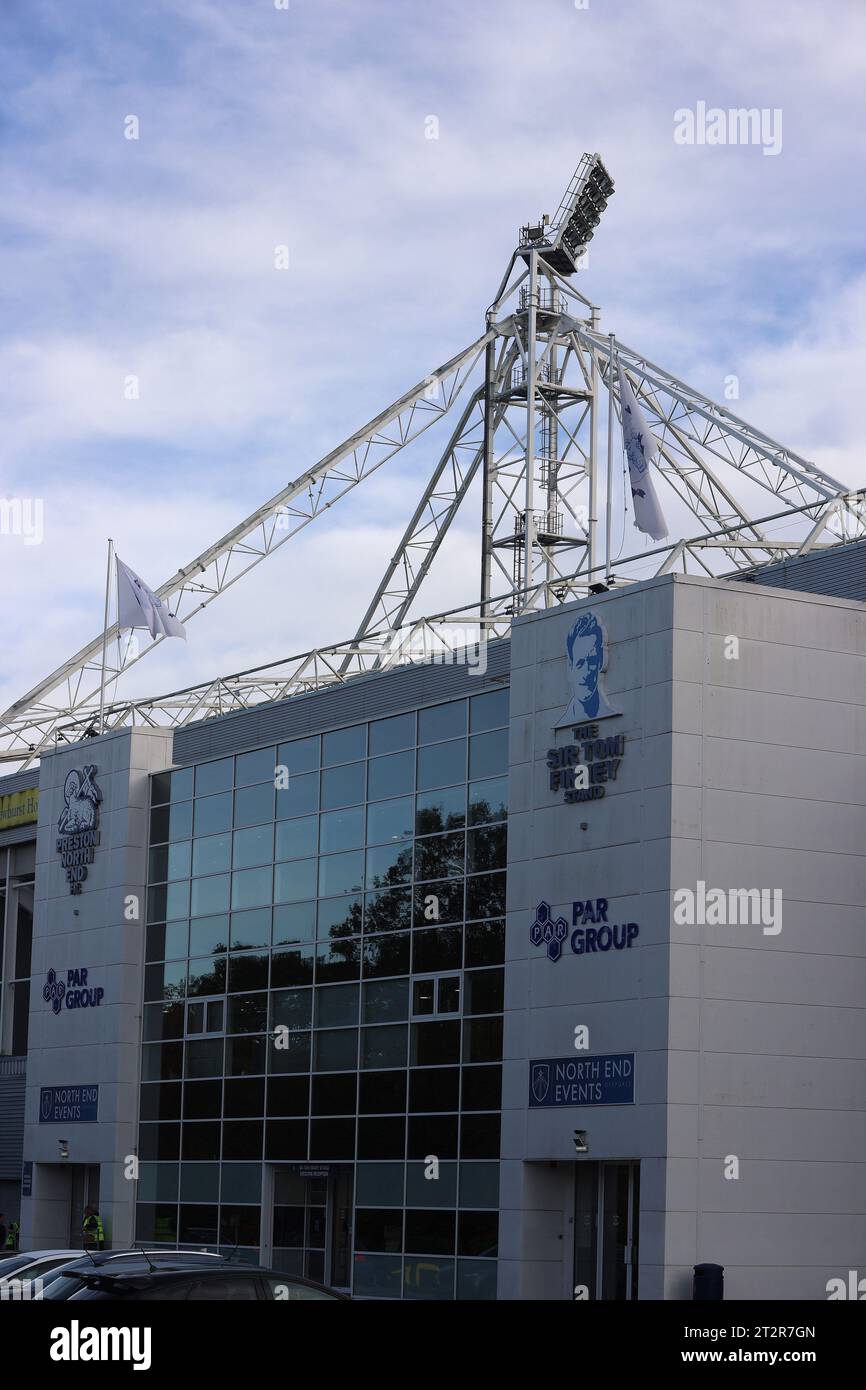 Deepdale, Preston, Royaume-Uni. 21 octobre 2023. EFL Championship football, Preston North End contre Millwall ; une vue du stand Sir Tom Finney avant le match crédit : action plus Sports/Alamy Live News Banque D'Images