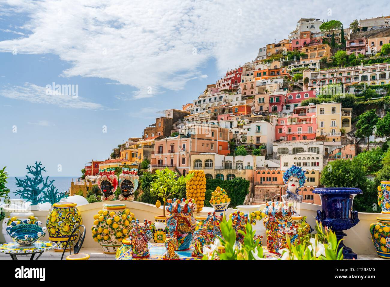Positano - village pittoresque sur la côte amalfitaine en Campanie, Italie, une destination de voyage populaire en Europe Banque D'Images