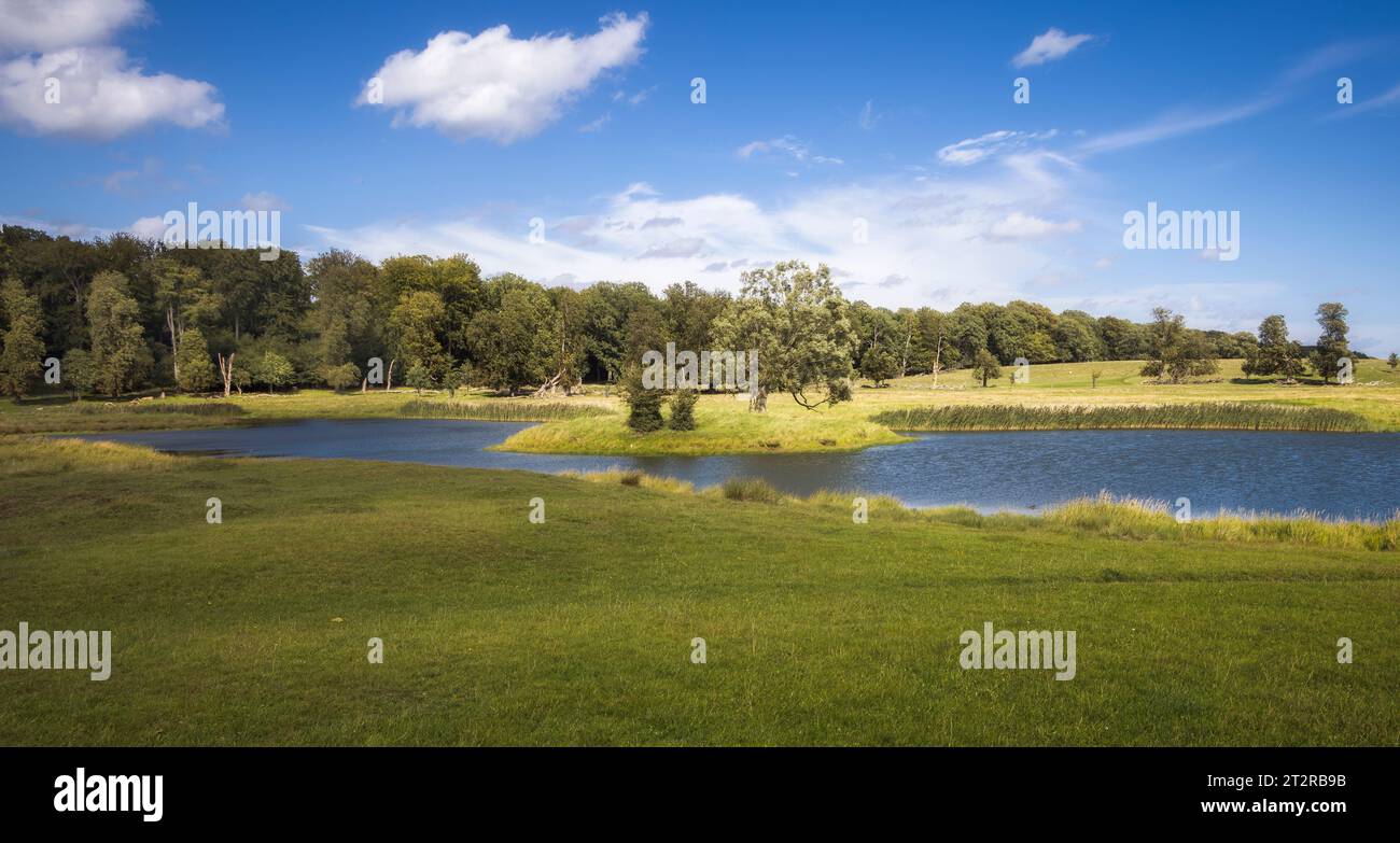 Beau paysage à Jægersborg, parc de jardin de cerfs, Danemark Banque D'Images