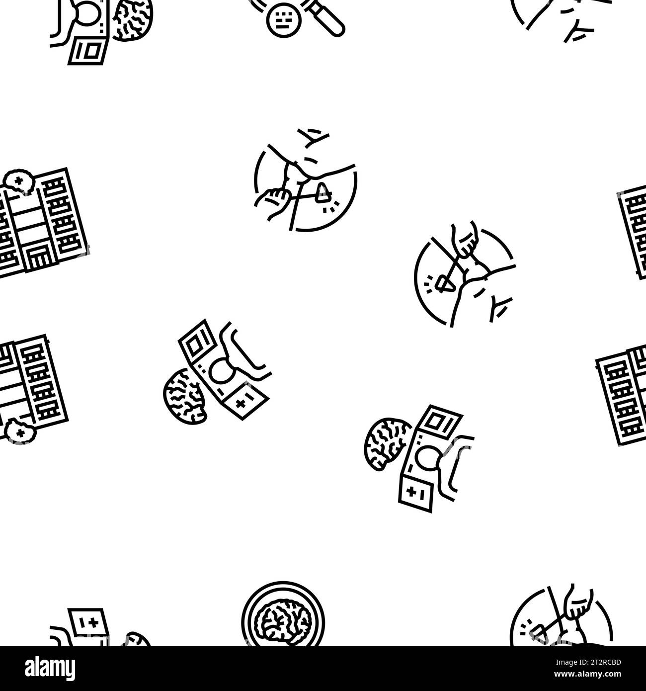 vecteur de motif sans soudure du médecin neurologue du cerveau Illustration de Vecteur