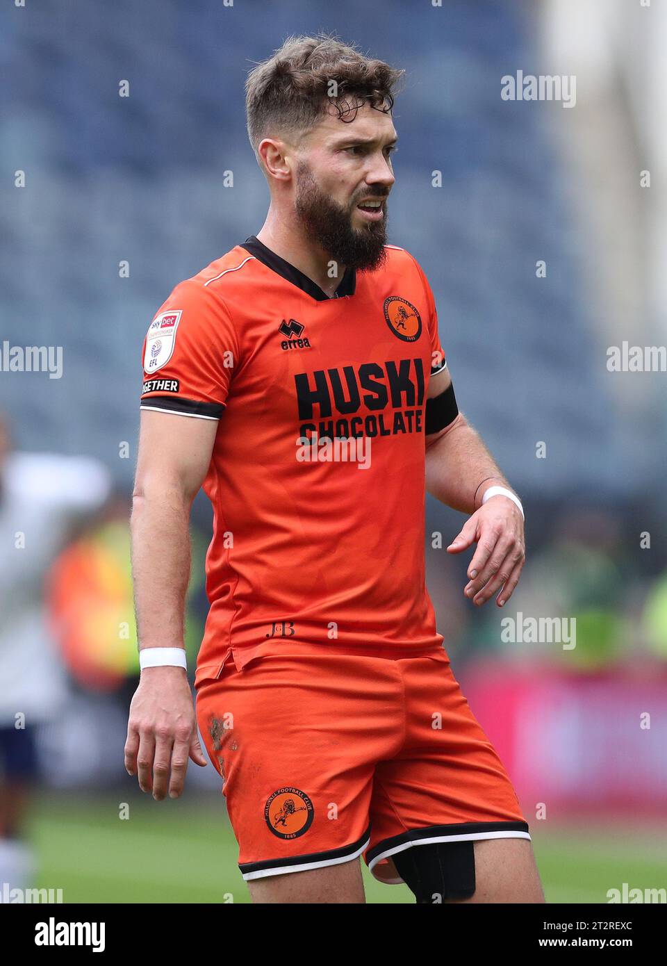 Deepdale, Preston, Royaume-Uni. 21 octobre 2023. EFL Championship football, Preston North End contre Millwall ; Tom Bradshaw de Millwall Credit : action plus Sports/Alamy Live News Banque D'Images