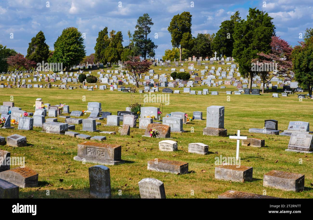 Cimetière américain protestant, cimetière Elmwood, Owensboro, Kentucky. Banque D'Images