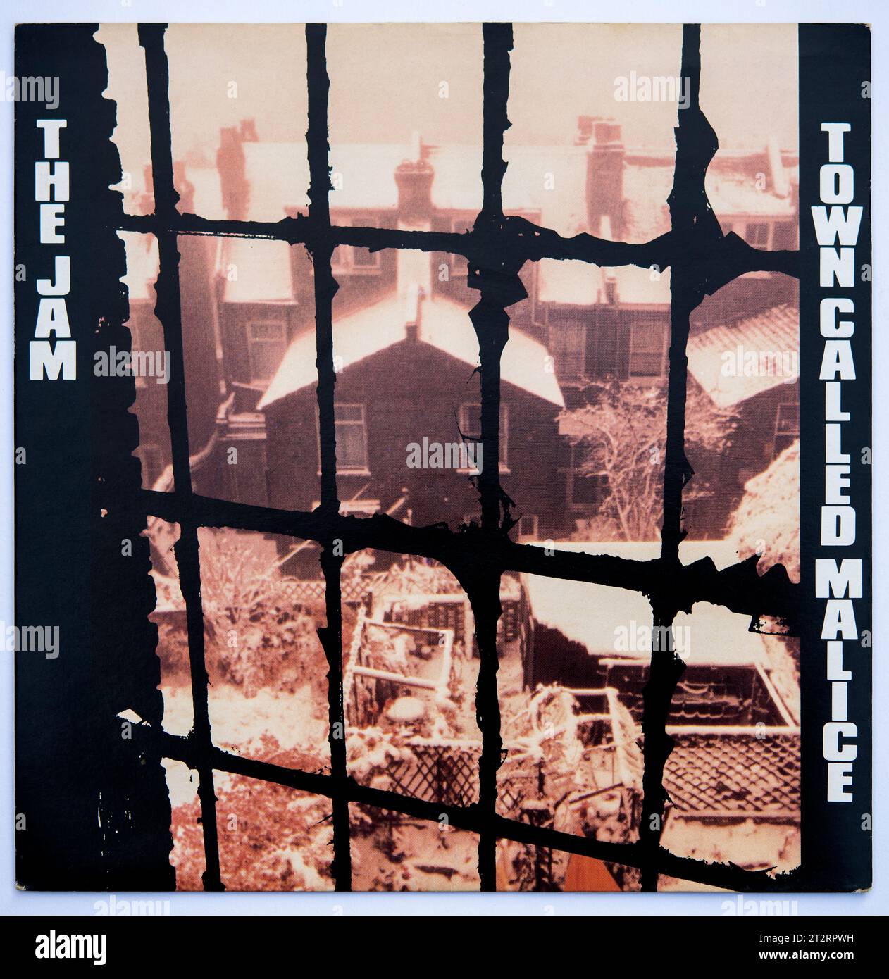 Couverture photo de la version single Seven Inch de Town Called malice by the Jam, sortie en 1982 Banque D'Images