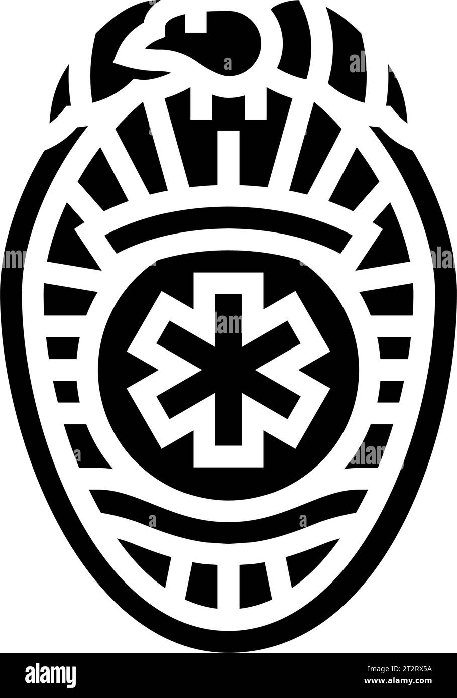 illustration vectorielle d'icône de glyphe d'ambulance badge emt Illustration de Vecteur