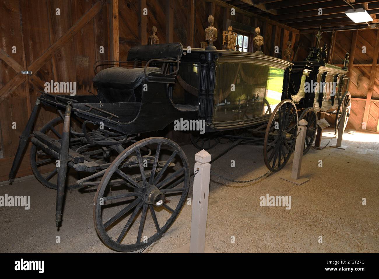 Corbillard tiré par des chevaux. Banque D'Images