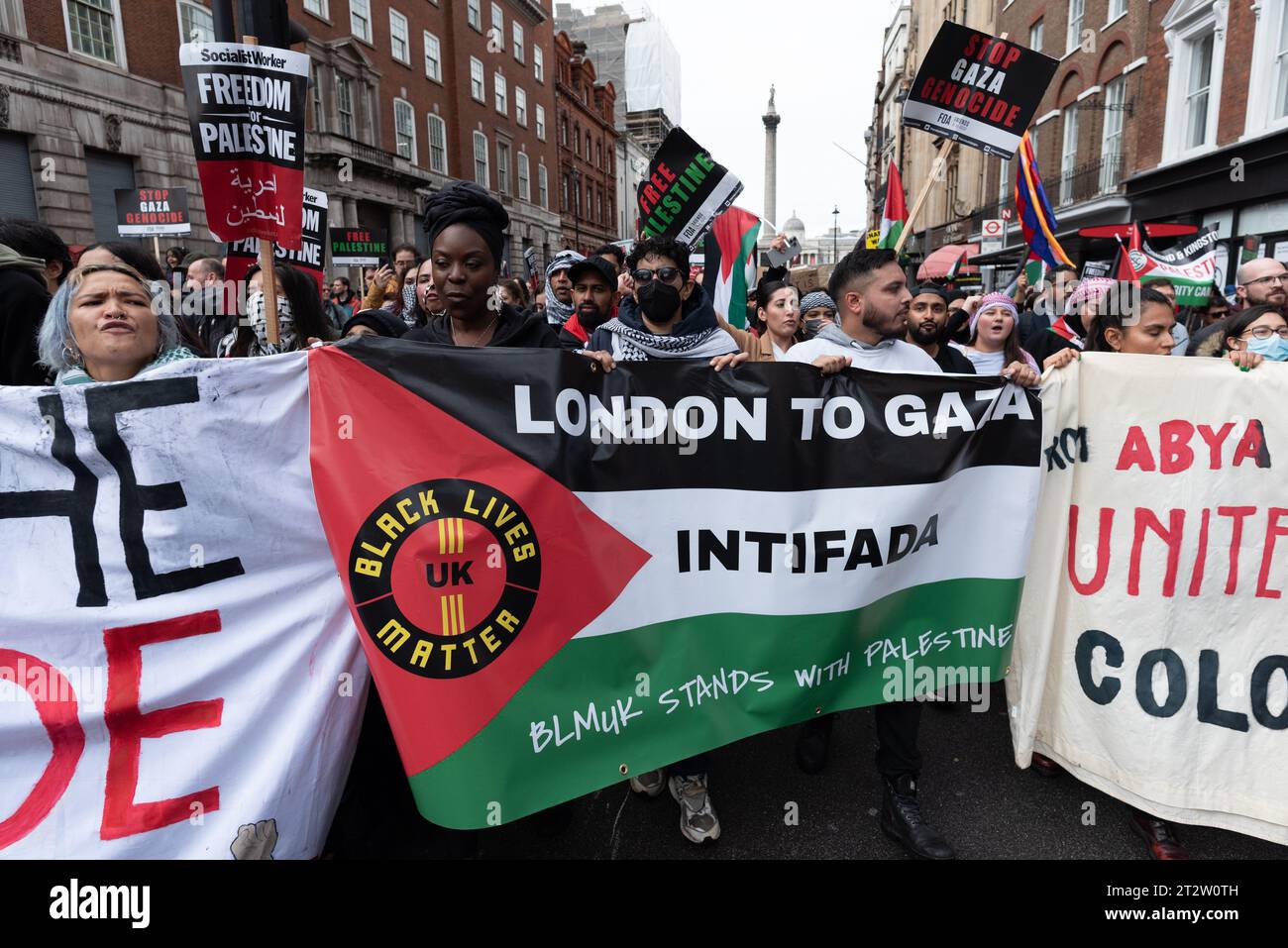 Partisans Arch Londres, Royaume-Uni. 21 octobre 2023. Des dizaines de milliers de ...