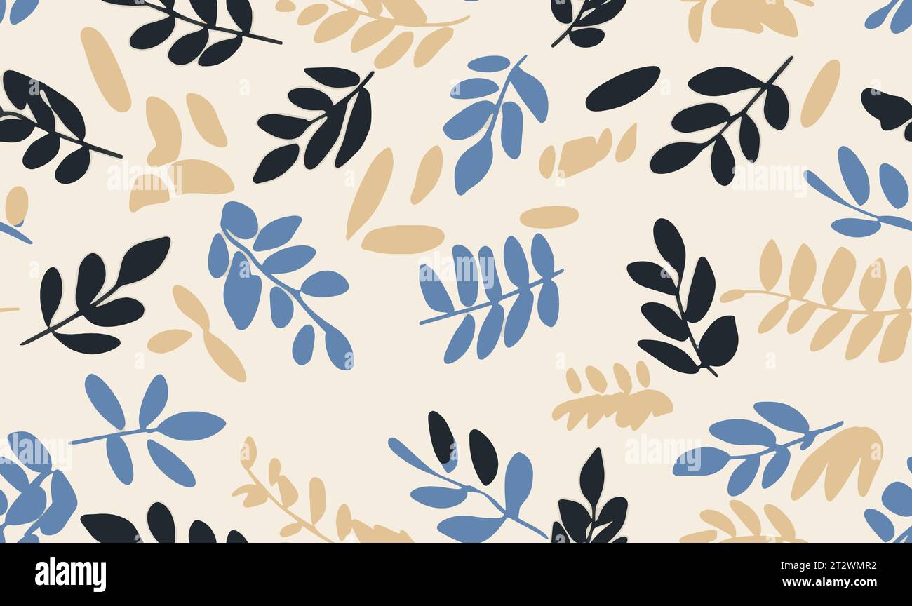 Motif floral fabriqué à partir de formes de feuilles organiques abstraites. Motif moderne sans couture Illustration de Vecteur