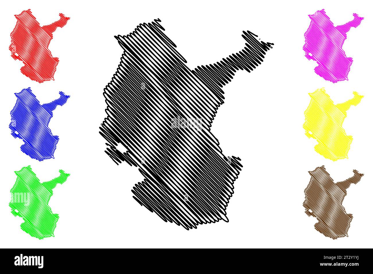 Lac Jokulsarlon (Islande) carte illustration vectorielle, scribble sketch carte du lac Jökulsárlón Illustration de Vecteur