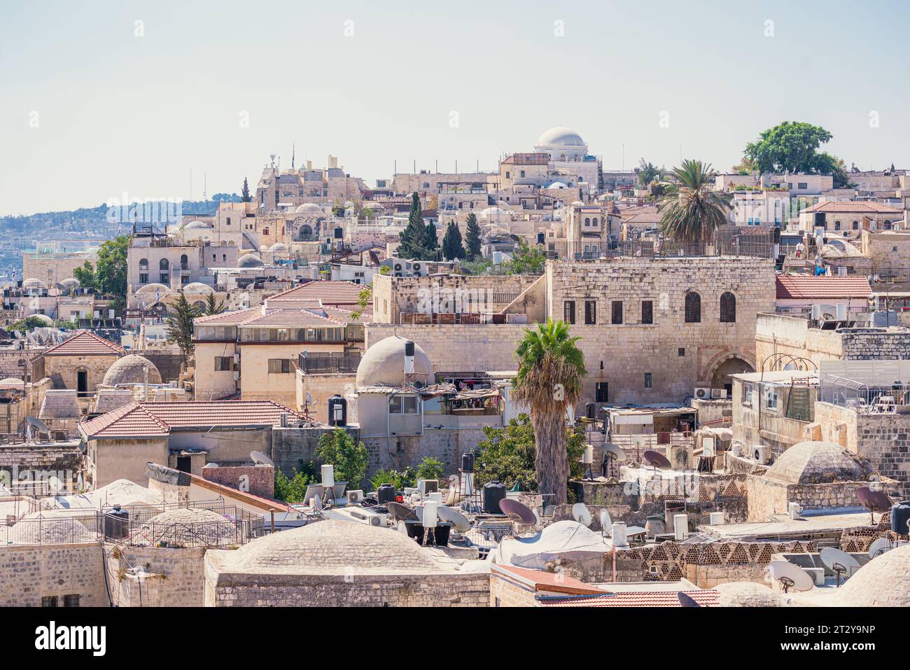 Vue sur le quartier juif dans la vieille ville de Jérusalem Banque D'Images