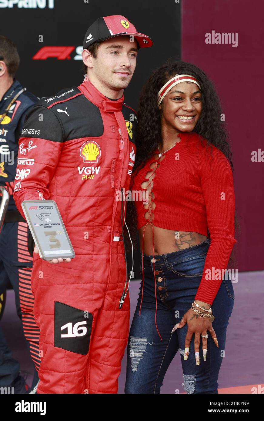 LECLERC Charles (mco), Scuderia Ferrari SF23, portrait Sha'Carri