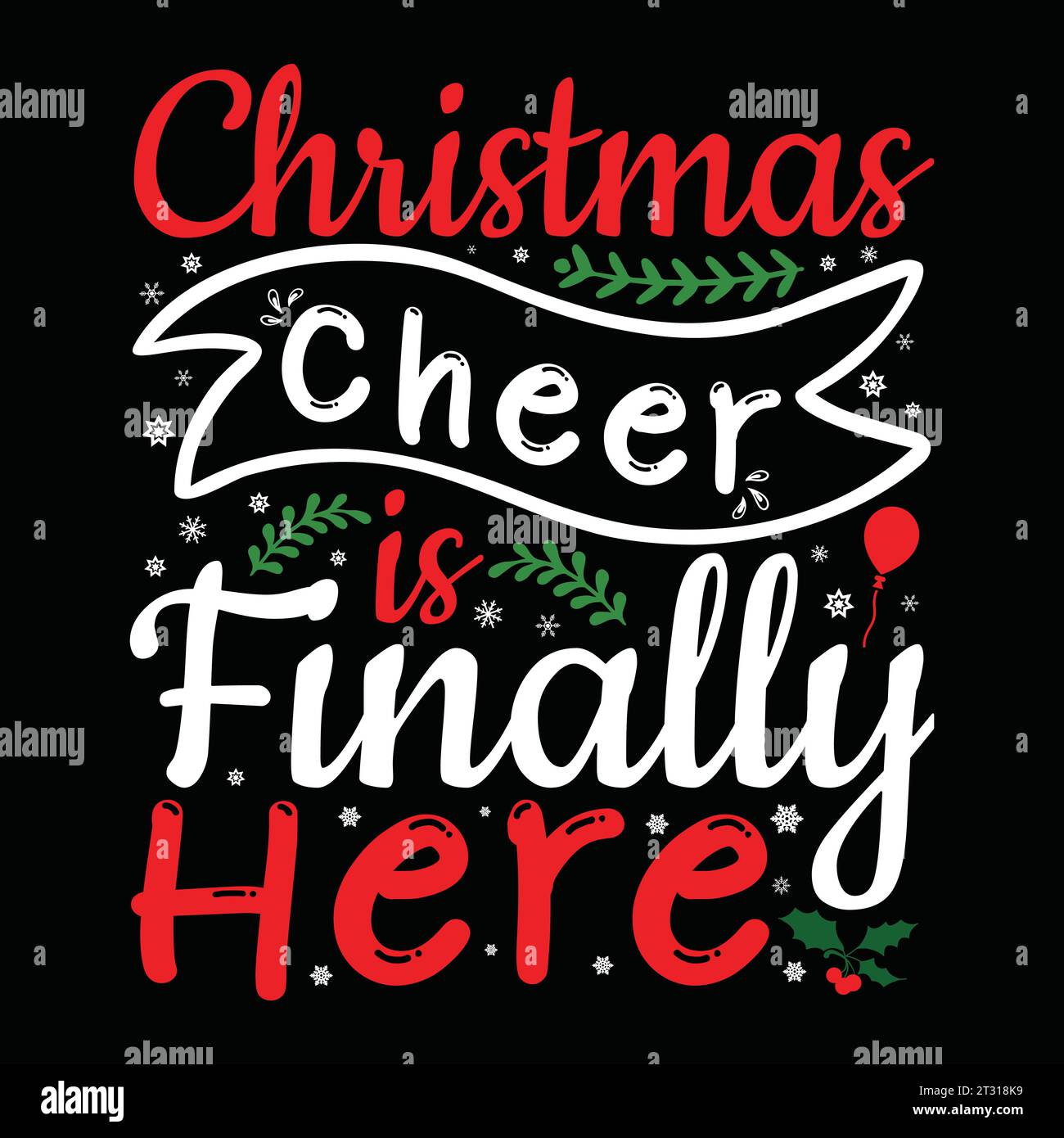 Joyeux Noël Magic Tshirt Design avec typographie de lettrage festive Illustration de Vecteur