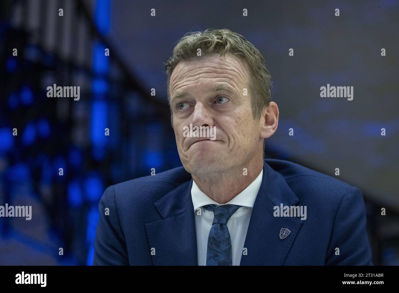 Bruxelles, Belgique. 22 octobre 2023. Paul Van Tigchelt, ministre de la