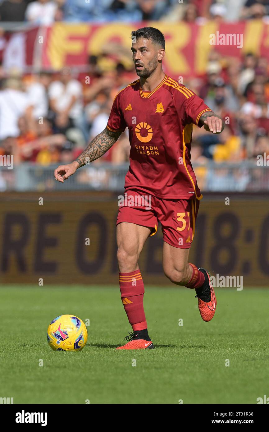 Rome, Italie, 22 octobre 2023 Leonardo Spinazzola de L'AS Roma au Roma vs Monza Serie A football Match crédit:Roberto Ramaccia/Alamy Live News Banque D'Images