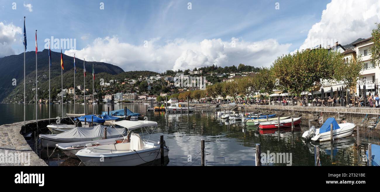 Ascona, Suisse : Images de la promenade au bord du lac de la ville Banque D'Images