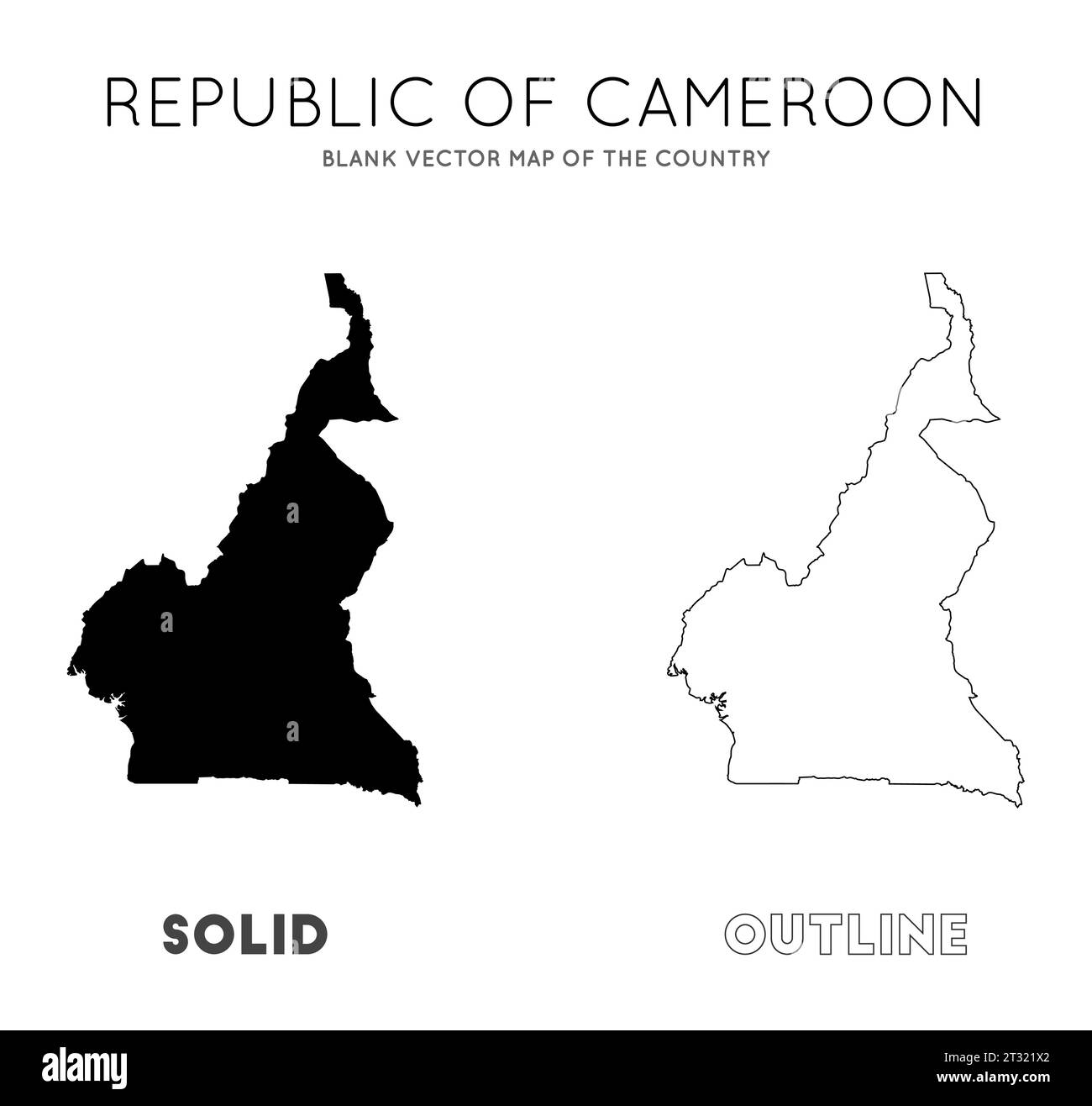 Carte Cameroun. Carte vectorielle vierge du pays. Frontières du Cameroun pour votre infographie. Illustration vectorielle. Illustration de Vecteur