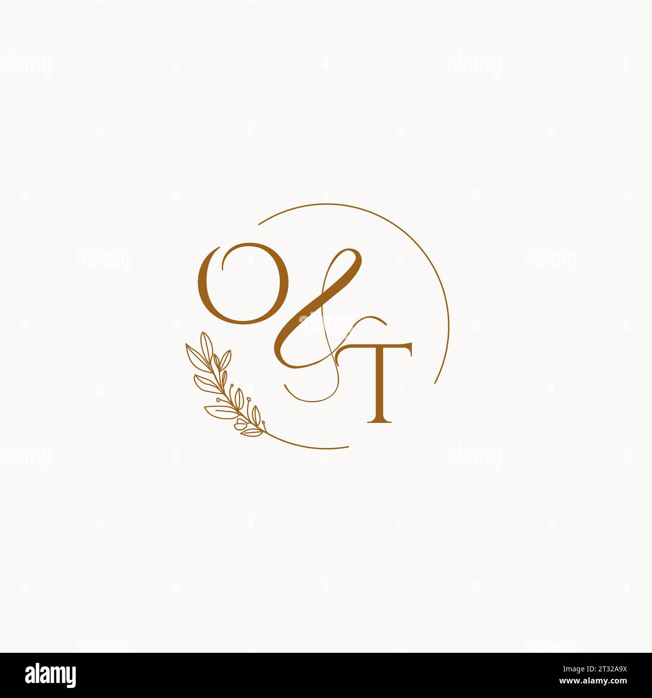 OT initiales de conception de logo de monogramme de mariage Illustration de Vecteur