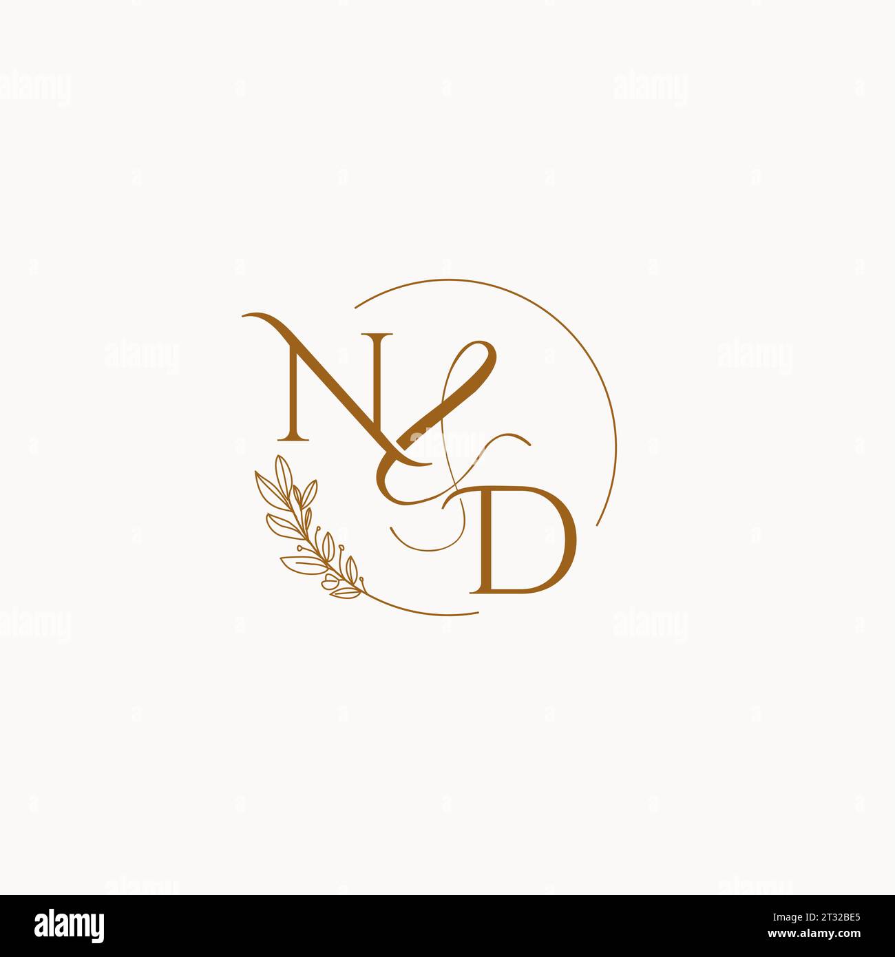 ND idées de conception initiale de logo de monogramme de mariage Illustration de Vecteur