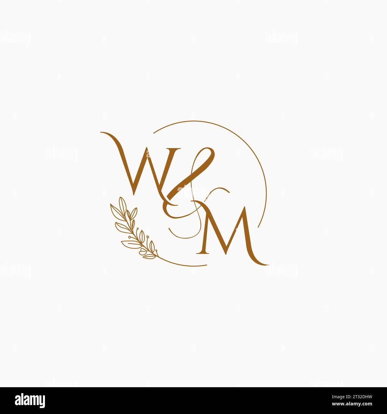 Idées de conception initiale de logo de monogramme de mariage de WM Illustration de Vecteur