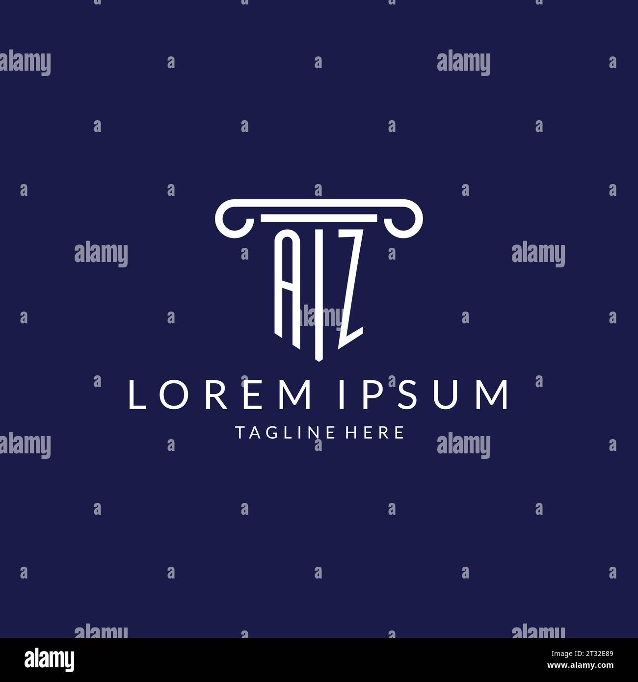 Monogramme de logo AZ avec vecteur de conceptions de forme de pilier Illustration de Vecteur