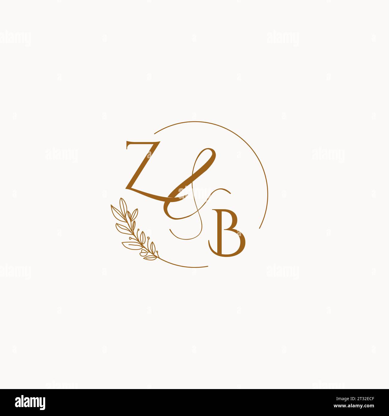 Idées de conception de logo de monogramme de mariage initial ZB Illustration de Vecteur