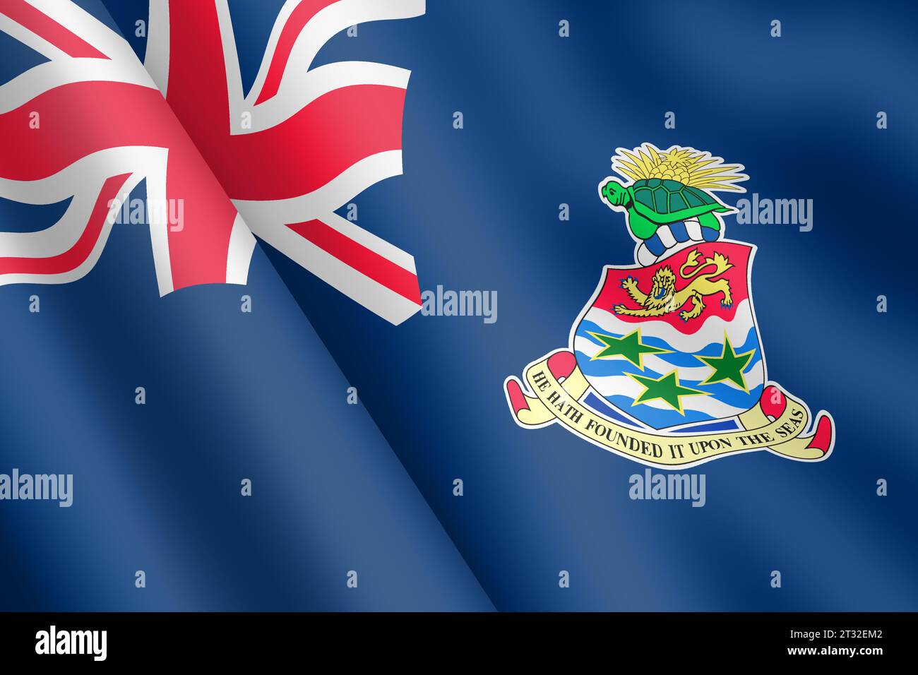 Îles Caïmans agitant le drapeau 3d illustration ondulation du vent Banque D'Images