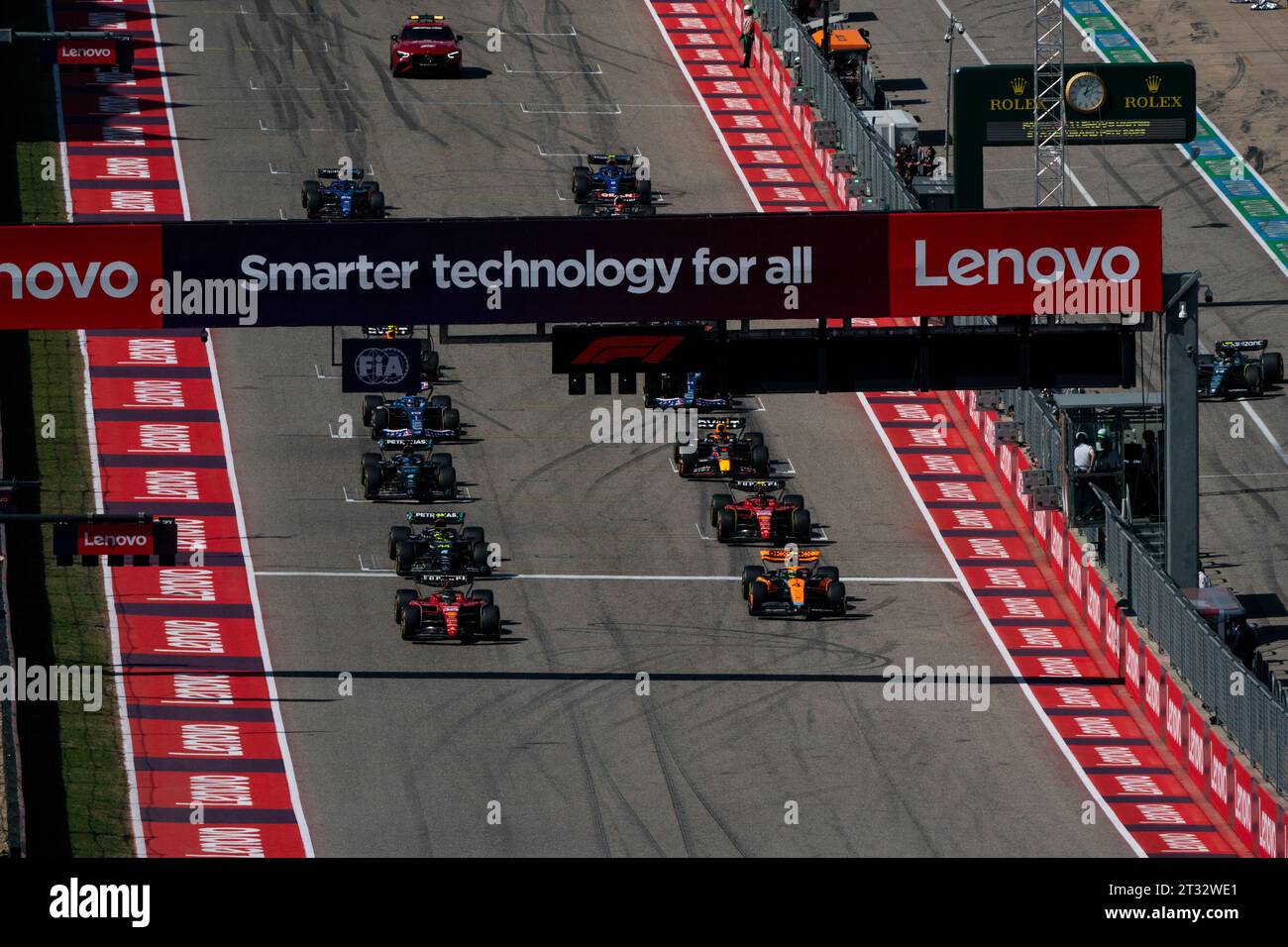 Austin, États-Unis. 22 octobre 2023. Le départ du Grand Prix de Formule 1 des États-Unis sur le circuit des Amériques à Austin, Texas, le dimanche 22 octobre 2023. Photo de Greg Nash/UPI crédit : UPI/Alamy Live News Banque D'Images