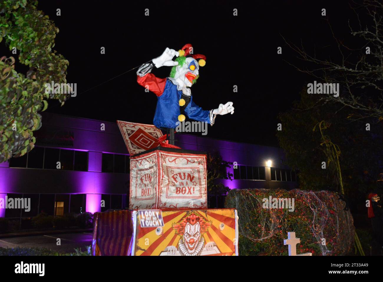 Scarry Jack in the Box Clown Banque D'Images
