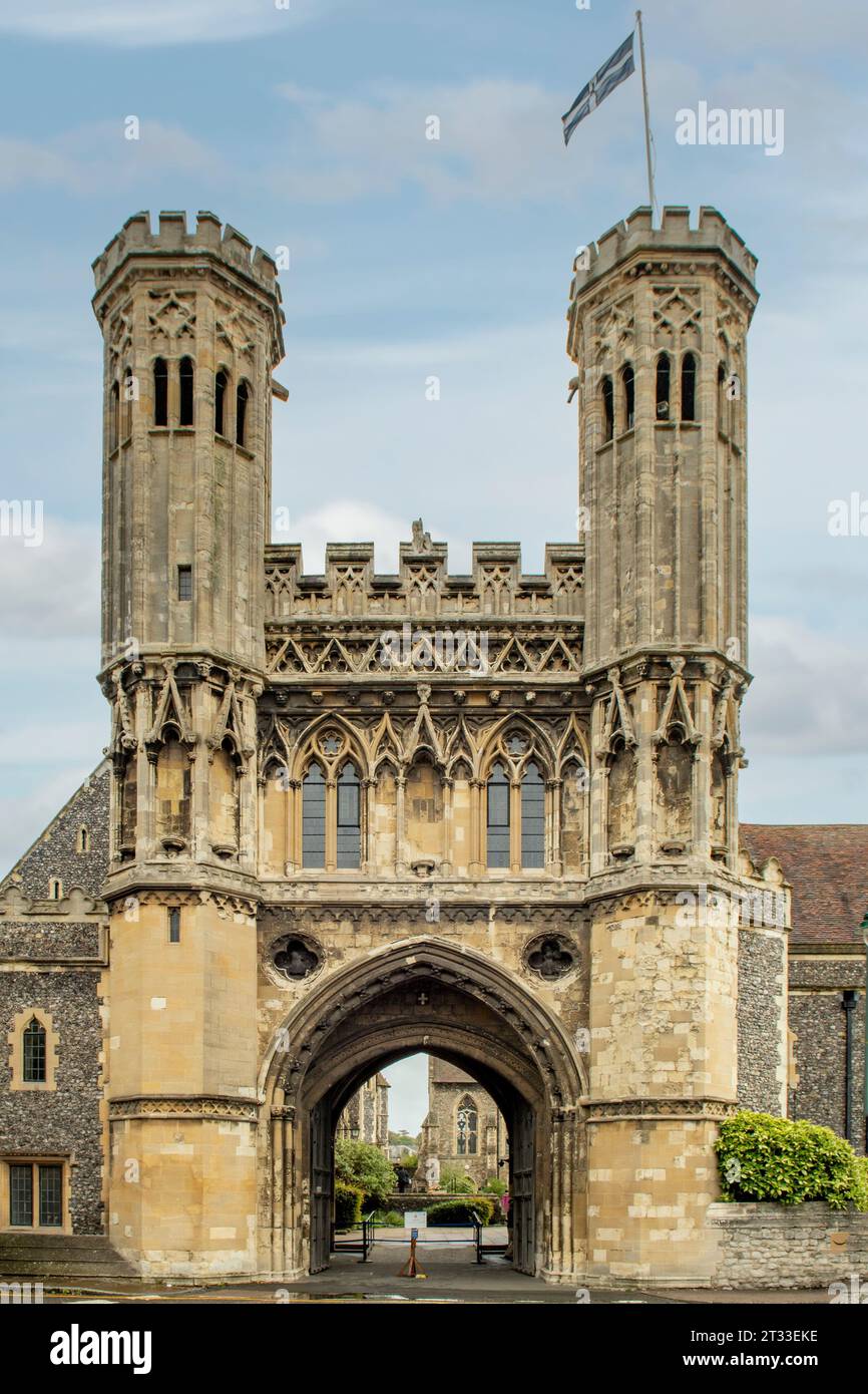 Fyndon Gate Tower, Canterbury, Kent, Angleterre Banque D'Images