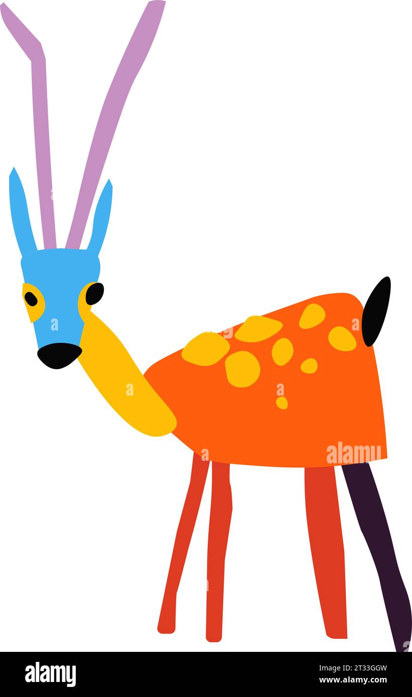 Antilope coloré, artisanat d'enfants ou application Illustration de Vecteur