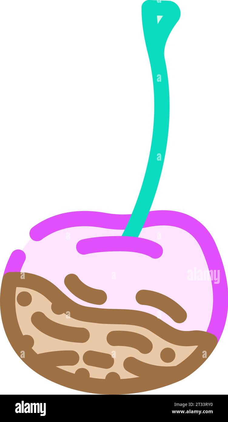 illustration vectorielle d'icône de couleur d'aliment pourri de cerisier Illustration de Vecteur