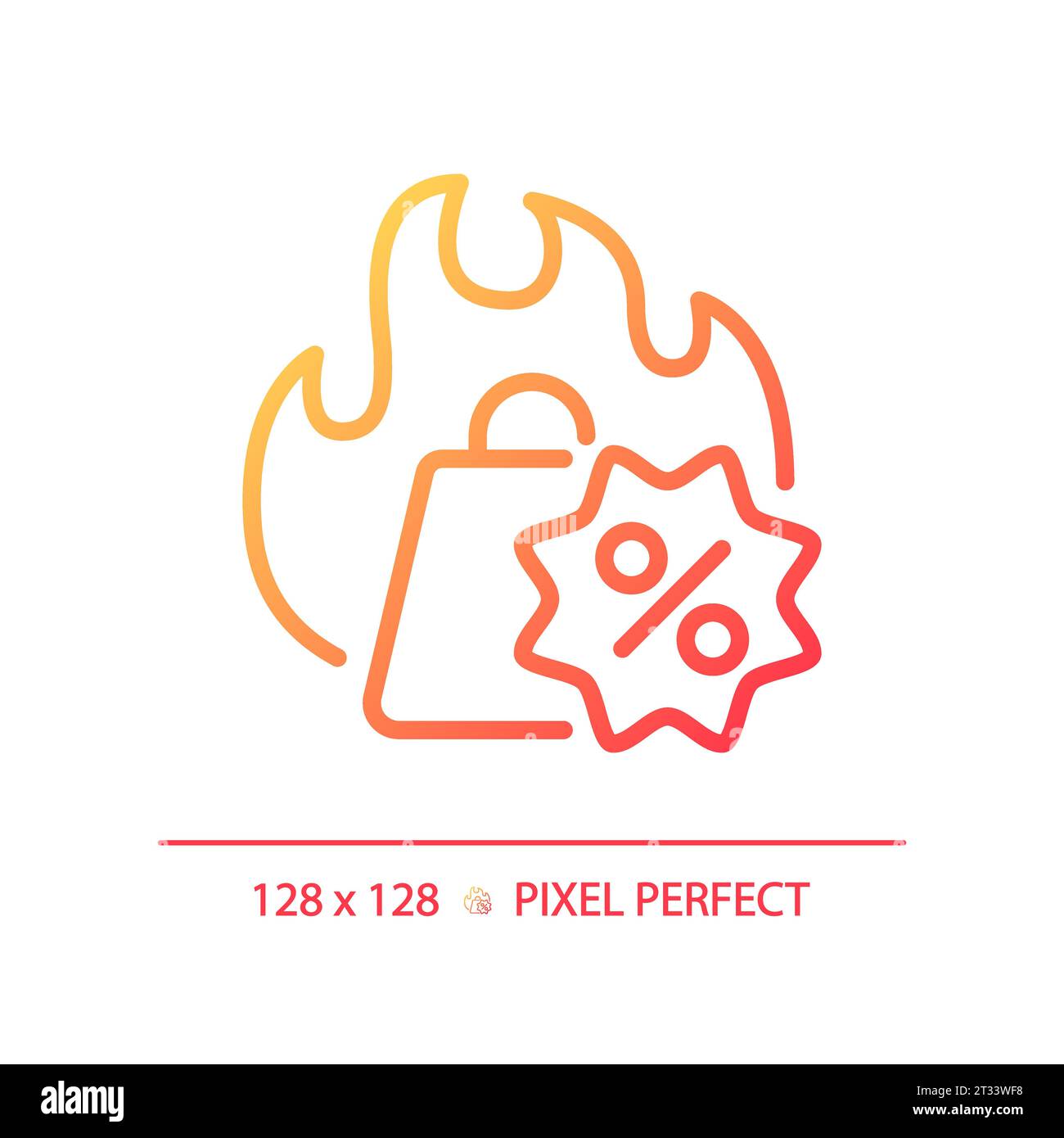 Icône d'achat d'offres chaudes à gradient linéaire fin Illustration de Vecteur