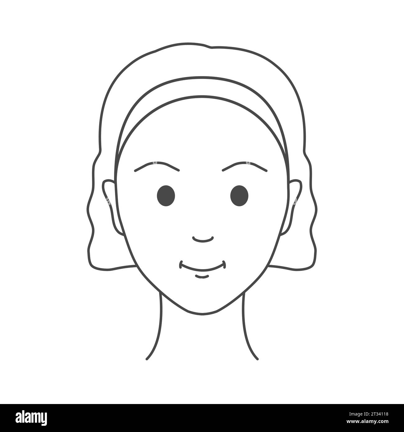 Illustration de portrait de visage heureux d'adolescente Illustration de Vecteur
