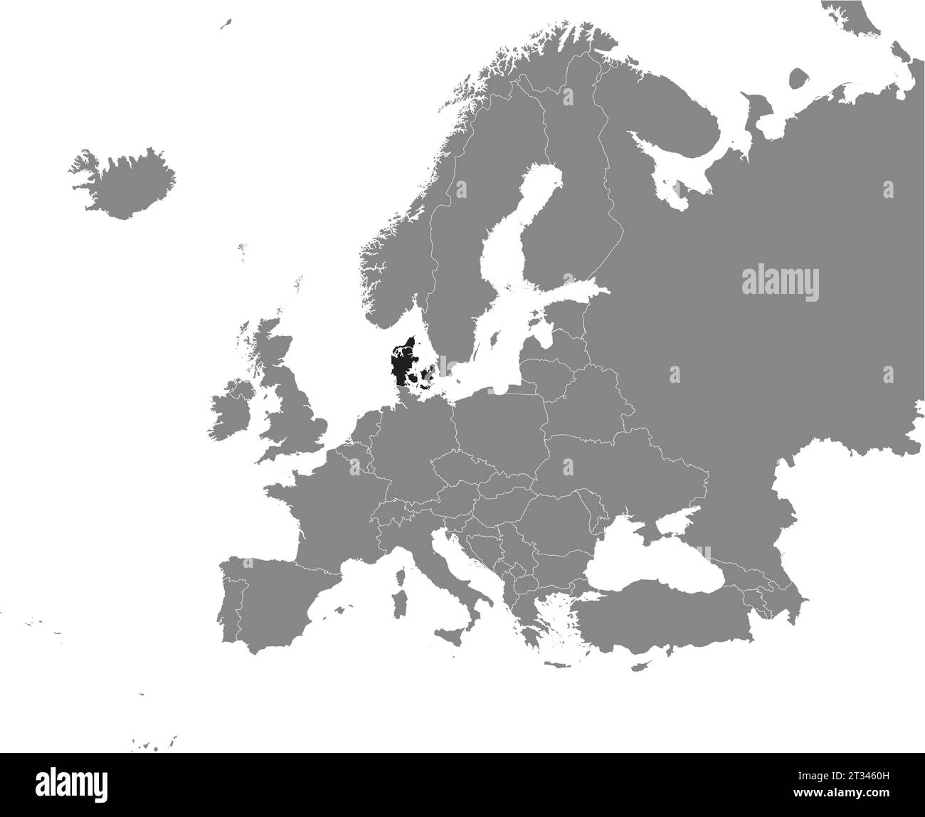 Carte de localisation du ROYAUME DU DANEMARK, EUROPE Illustration de Vecteur
