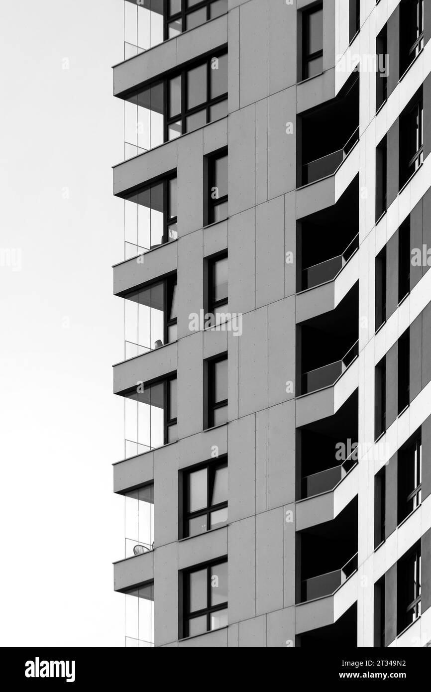 Design contemporain - Architecture moderne en Monochrome Banque D'Images