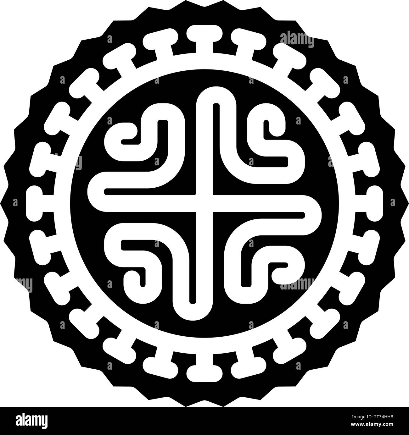 illustration vectorielle d'icône de glyphe vintage art de tatouage maori Illustration de Vecteur