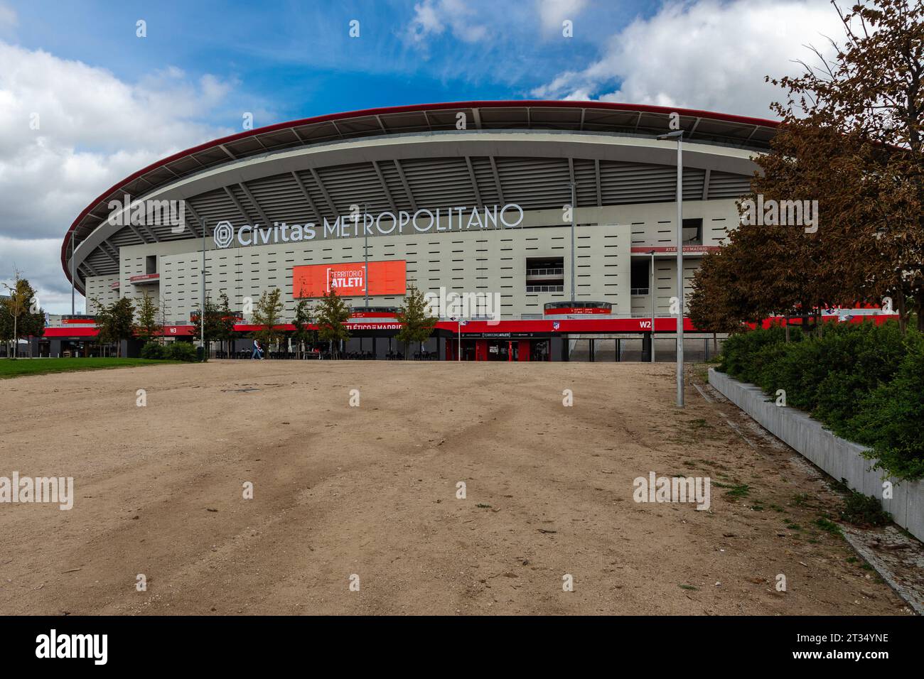 Le Metropolitano est actuellement le stade de l'Atletico de Madrid, l'un des clubs de football professionnel à Madrid. Le stade a été construit intentionnellement Banque D'Images