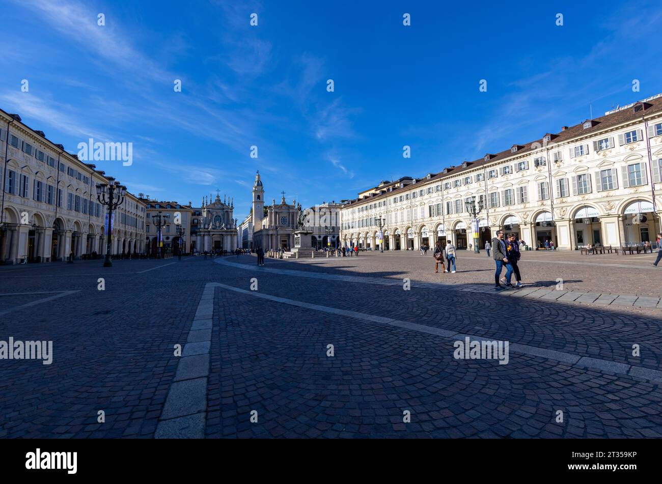 TORINO (TURIN), ITALIE, 25 MARS 2023 - vue de la place San Carlo dans le centre de Turin, Italie Banque D'Images